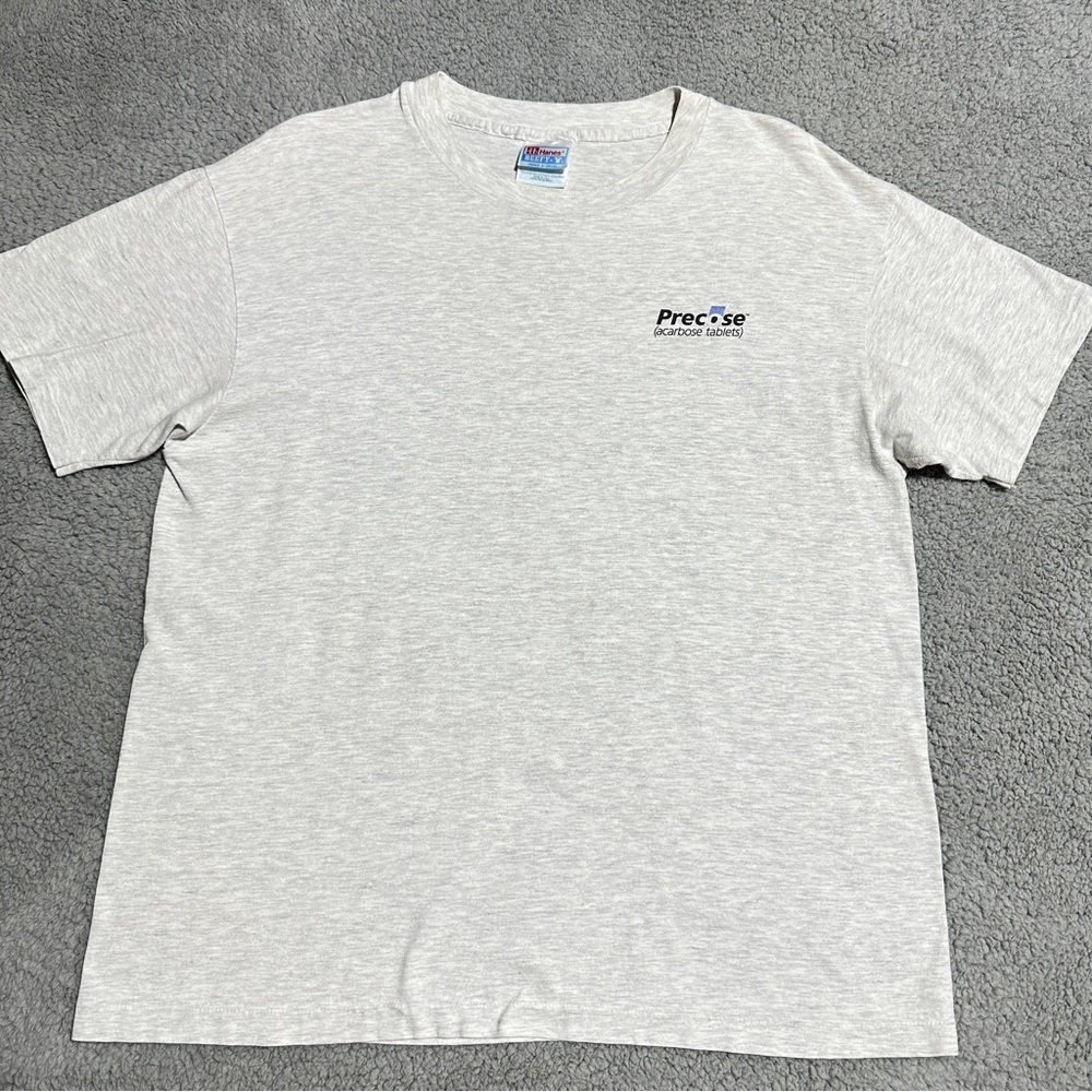 Vintage Bayer Diabetes Promo Tee Hanes Beefy T Unisex L Made USA Pharma Shirt